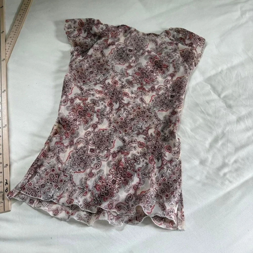 Y2K‎ my michelle red paisley top size small
